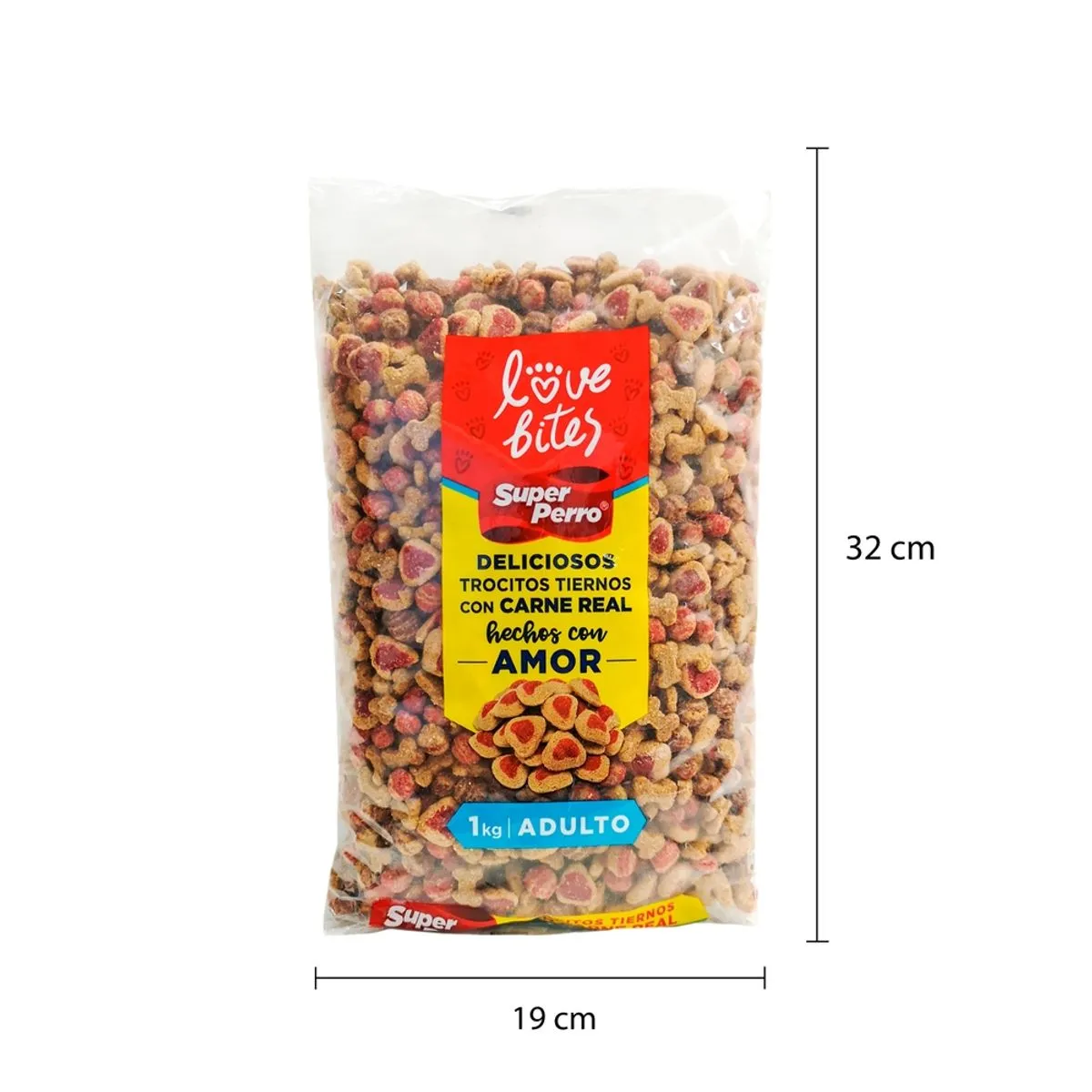 Super Perro Adulto Love Bites – Alimento Balanceado para Perros Adultos con Trocitos Tiernos, Sabor Irresistible, Nutrición Completa sin Granos