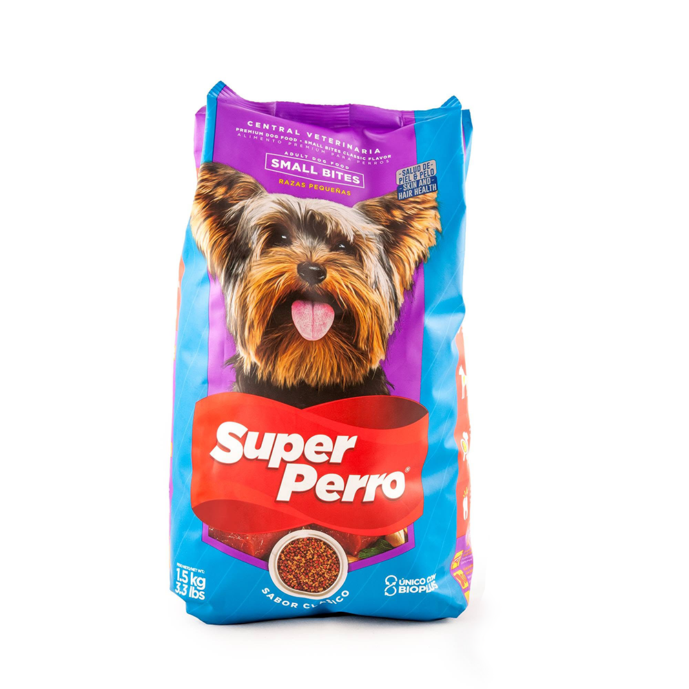 Super Perro Adulto Small Bites – Alimento Balanceado para Perros Adultos de Razas Pequeñas, Croquetas Pequeñas, Nutrición Completa sin Granos
