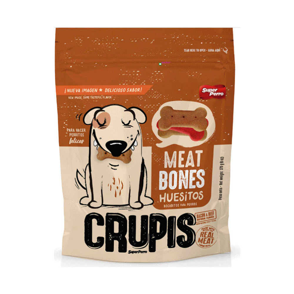 Bocadillos para Perro Crupis – Chuletitas, Tocinetas, Rollitos, Huesitos y Trocitos, Snacks Suaves en Múltiples Sabores y Formatos (85g - 170g)