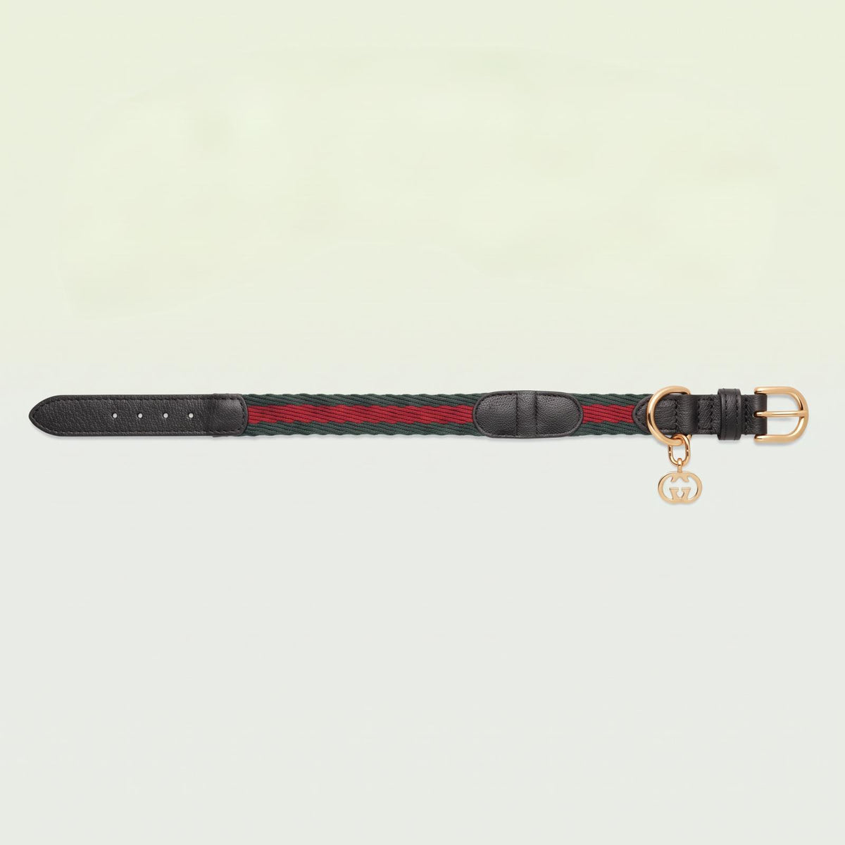 Collar rojo y verde con cuero negro – personalizado para tu mascota