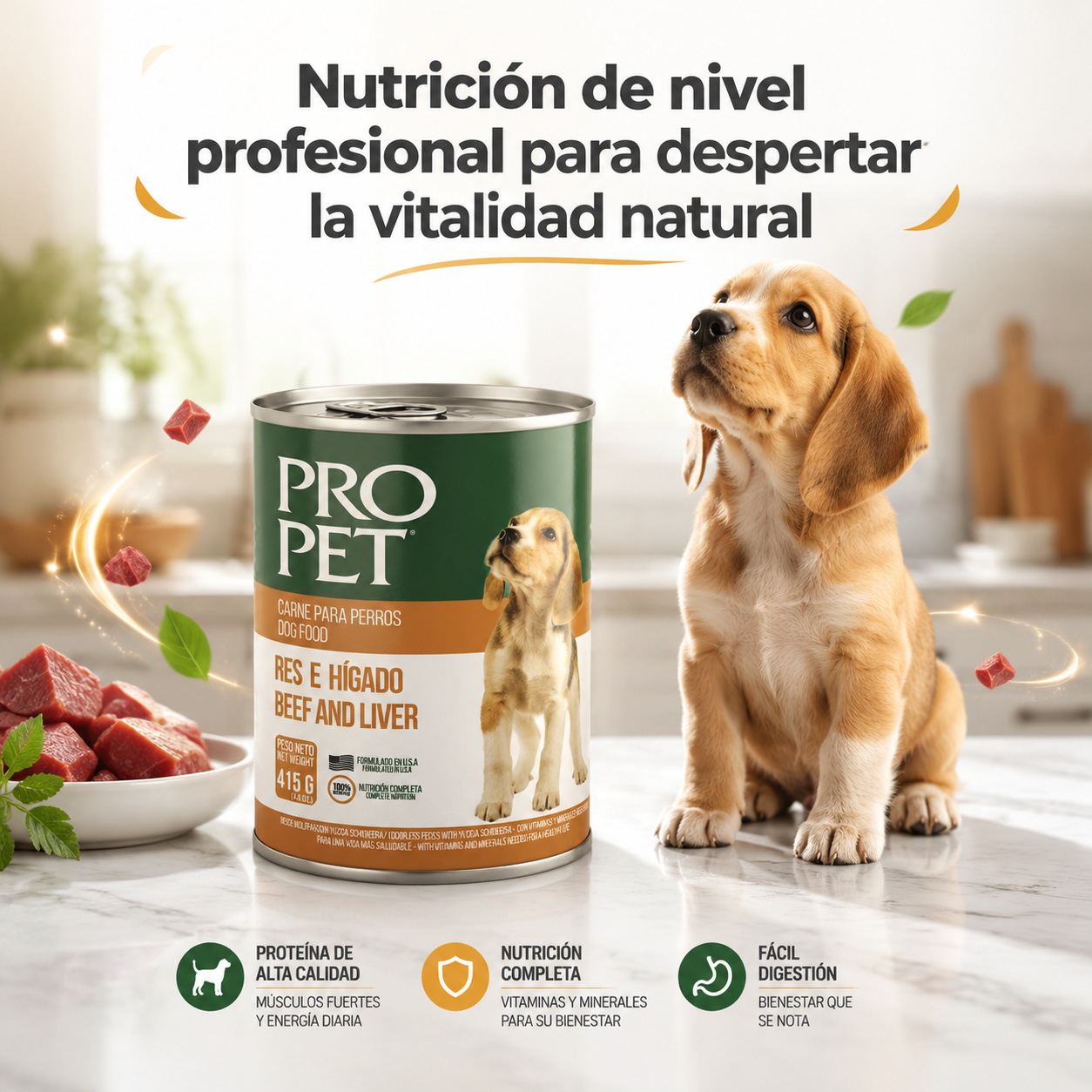Pro Pet Carne Enlatada para Cachorros – Alimento Húmedo con Carne, Paté Suave, Nutrición Completa para el Crecimiento