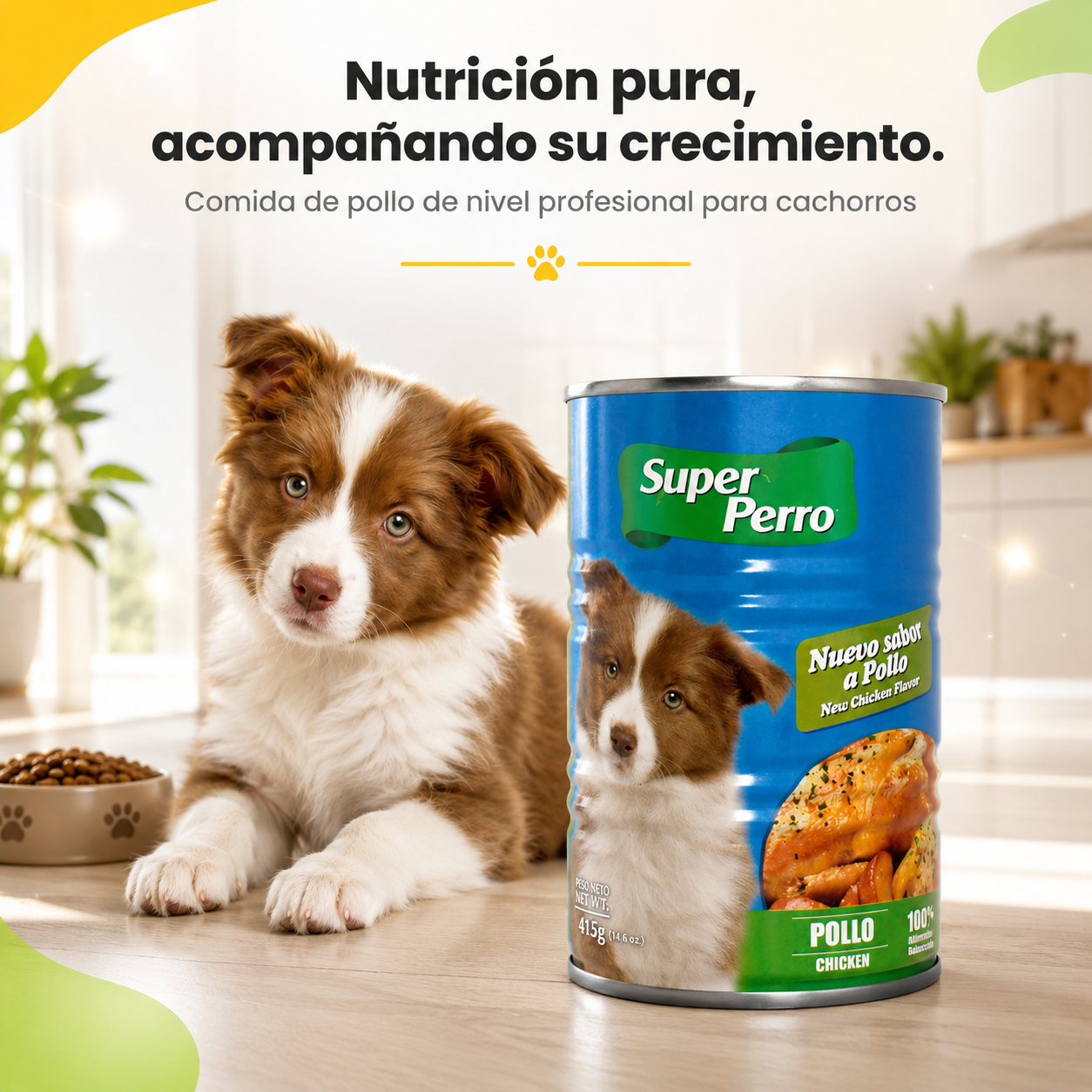 Super Perro Carne Enlatada Sabor Pollo – Alimento Húmedo para Perros Adultos, Trozos Tiernos en Salsa, Nutrición Completa y Balanceada