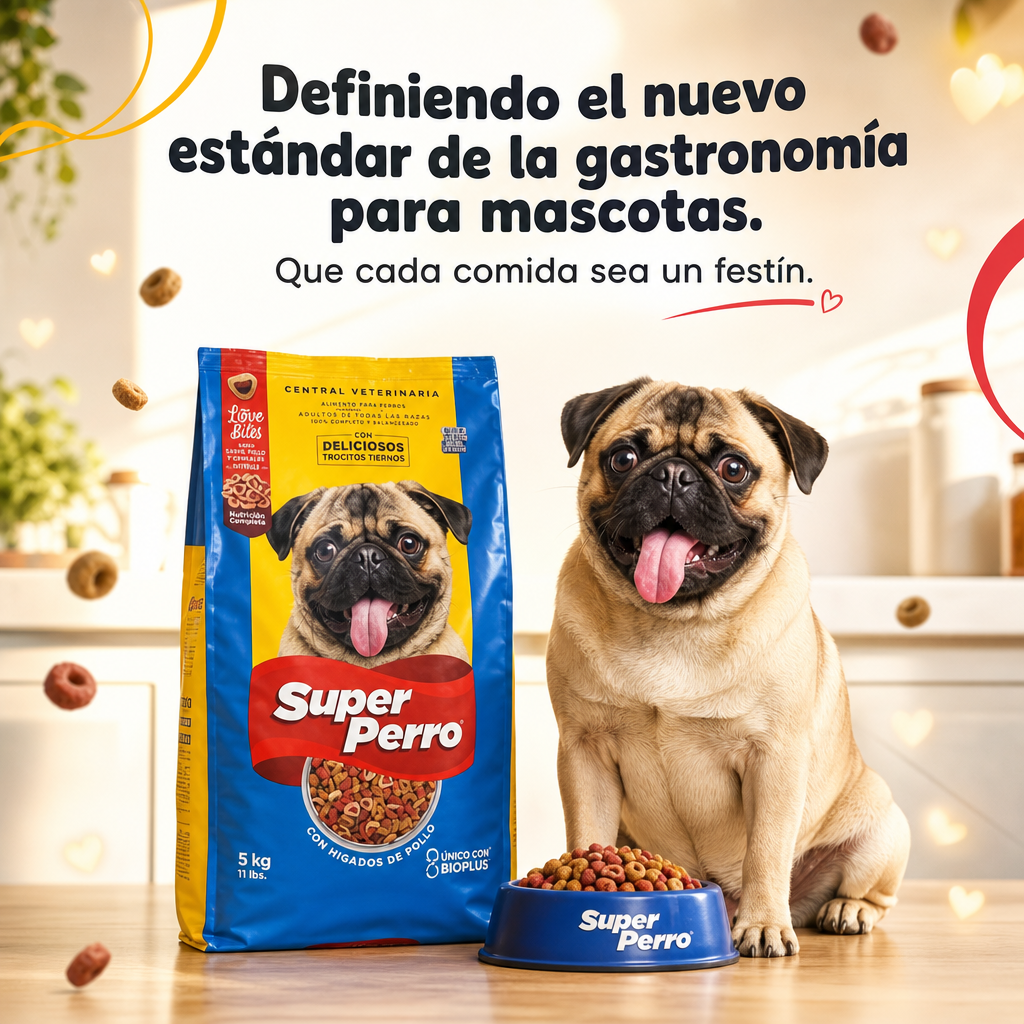 Super Perro Adulto Love Bites – Alimento Balanceado para Perros Adultos con Trocitos Tiernos, Sabor Irresistible, Nutrición Completa sin Granos