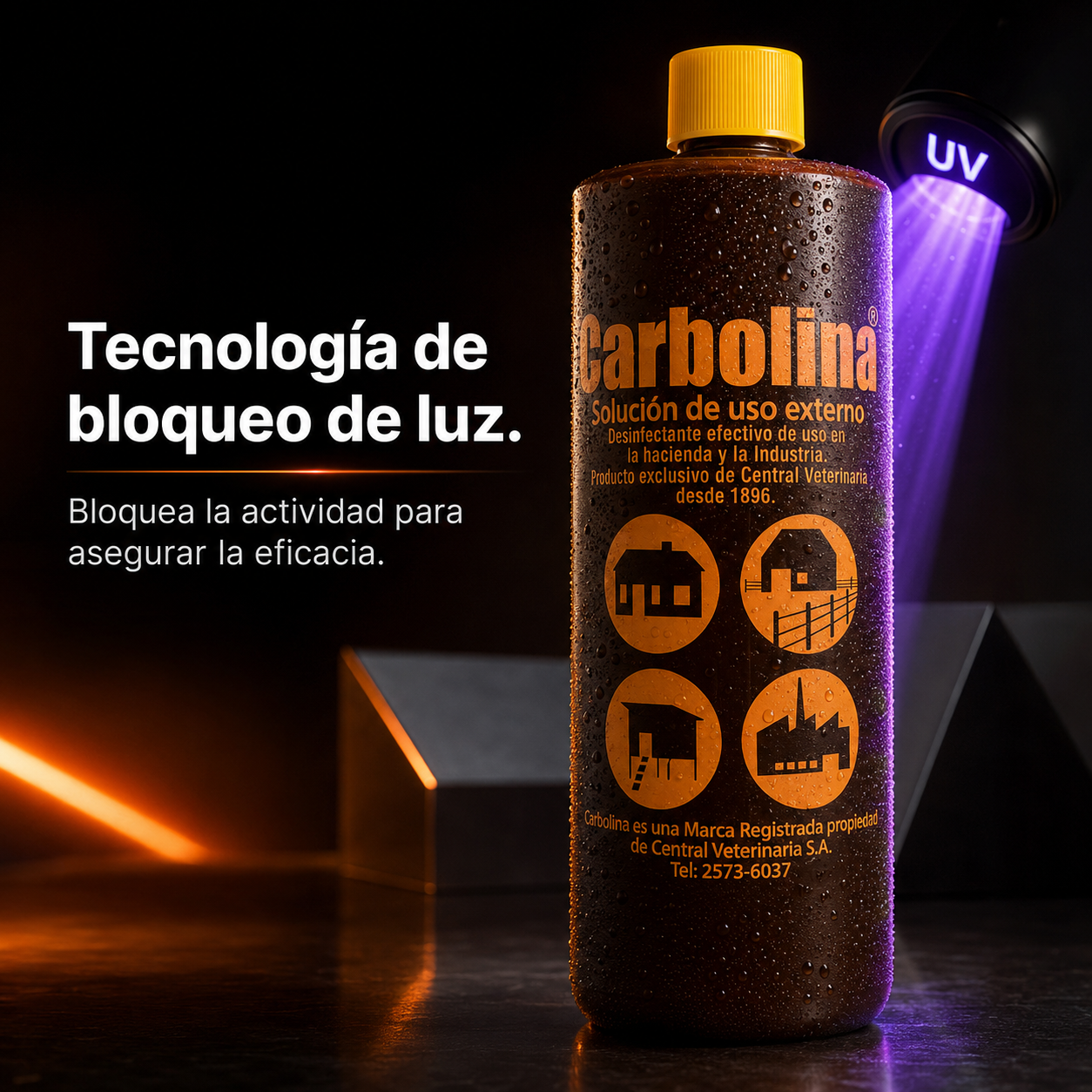 Carbolina Desinfectante Multiusos – Elimina Bacterias y Parásitos, Ideal para Hogares, Establos y Superficies, Fórmula Concentrada, Disponible en 250ml, 500ml y 1L