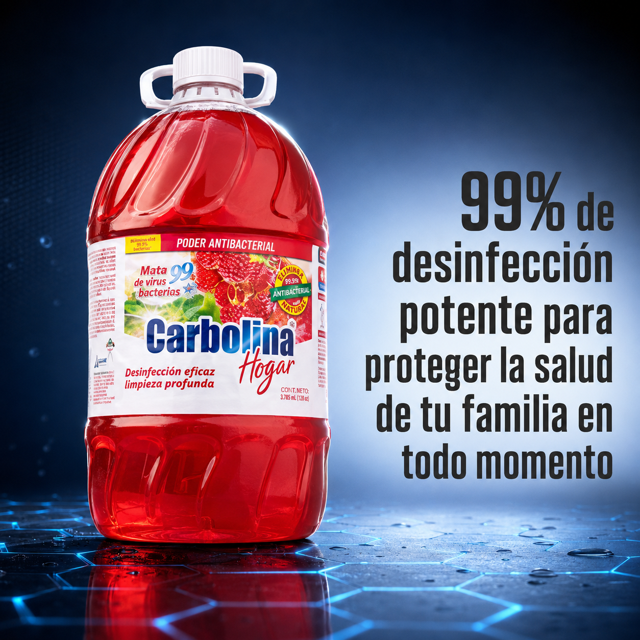 Carbolina Hogar Desinfectante con Aroma – Brisa del Bosque, Cítrico y Lavanda, Elimina Bacterias y Parásitos, Fórmula Concentrada, Presentación 1 Galón
