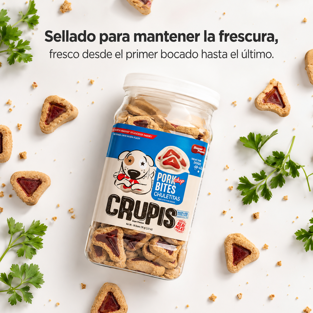 Bocadillos para Perro Crupis – Chuletitas y Tocinetas, Snacks Suaves y Deliciosos, Múltiples Sabores, Ideales para Entrenamiento y Premios