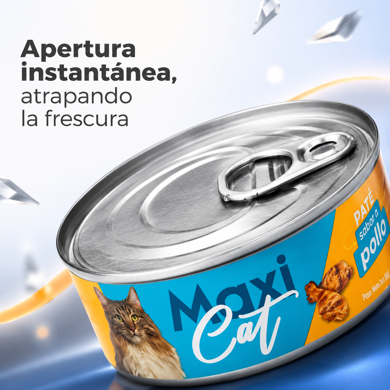 Paté Maxi Cat Sabor Pollo – Alimento Húmedo para Gatos, Textura Suave y Cremosa, Comida Completa y Balanceada para Gatos Adultos