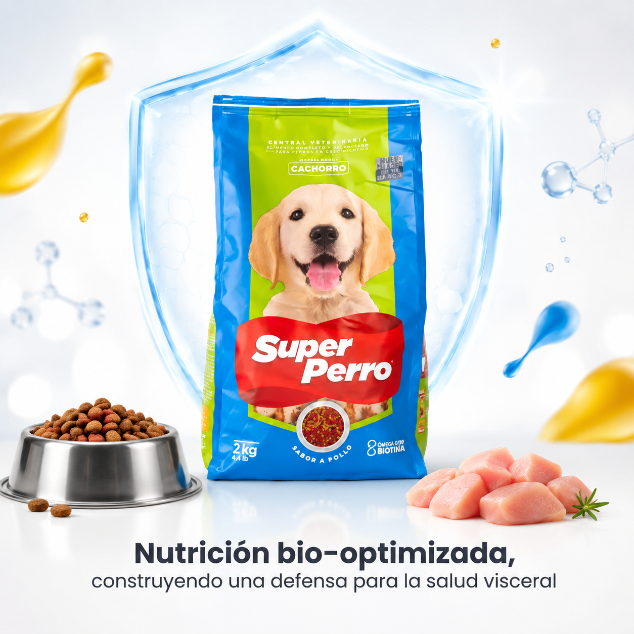 Super Perro Alimento Balanceado para Cachorros – Sabor Pollo, Nutrición Completa para Crecimiento Saludable, Receta Sin Granos, Para Razas Pequeñas y Medianas