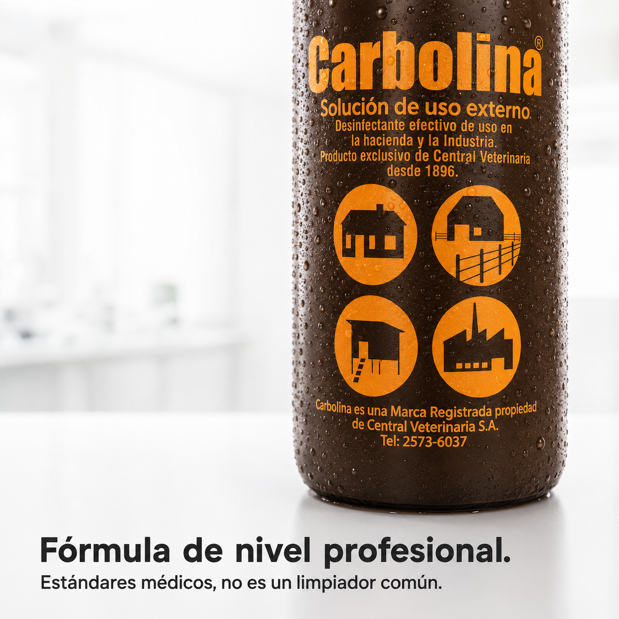 Carbolina Desinfectante Multiusos – Elimina Bacterias y Parásitos, Ideal para Hogares, Establos y Superficies, Fórmula Concentrada, Disponible en 250ml, 500ml y 1L