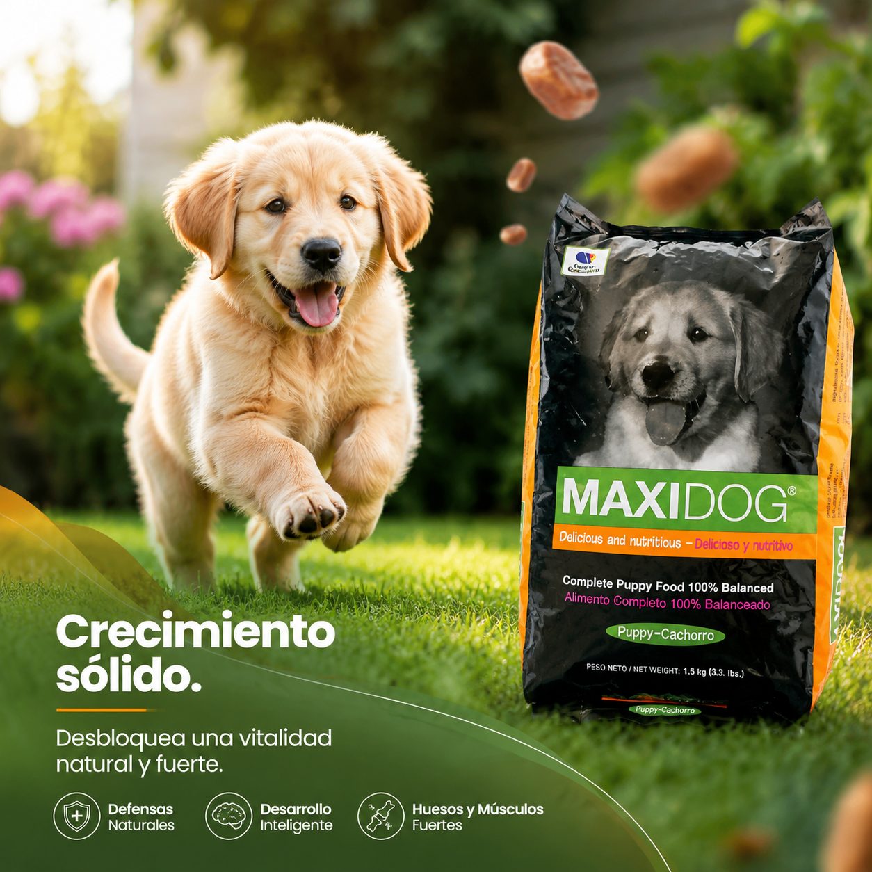 Maxi Dog Cachorro – Alimento Balanceado para Cachorros, Nutrición Completa para un Crecimiento Saludable, para Razas Pequeñas y Medianas