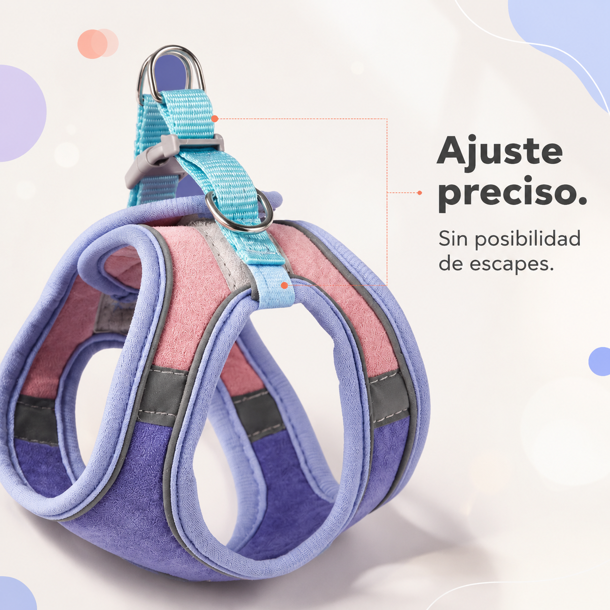 Arnés tipo chaleco para gatos con cierre de seguridad y reflectante – evita escapes, ideal para paseos y entrenamiento