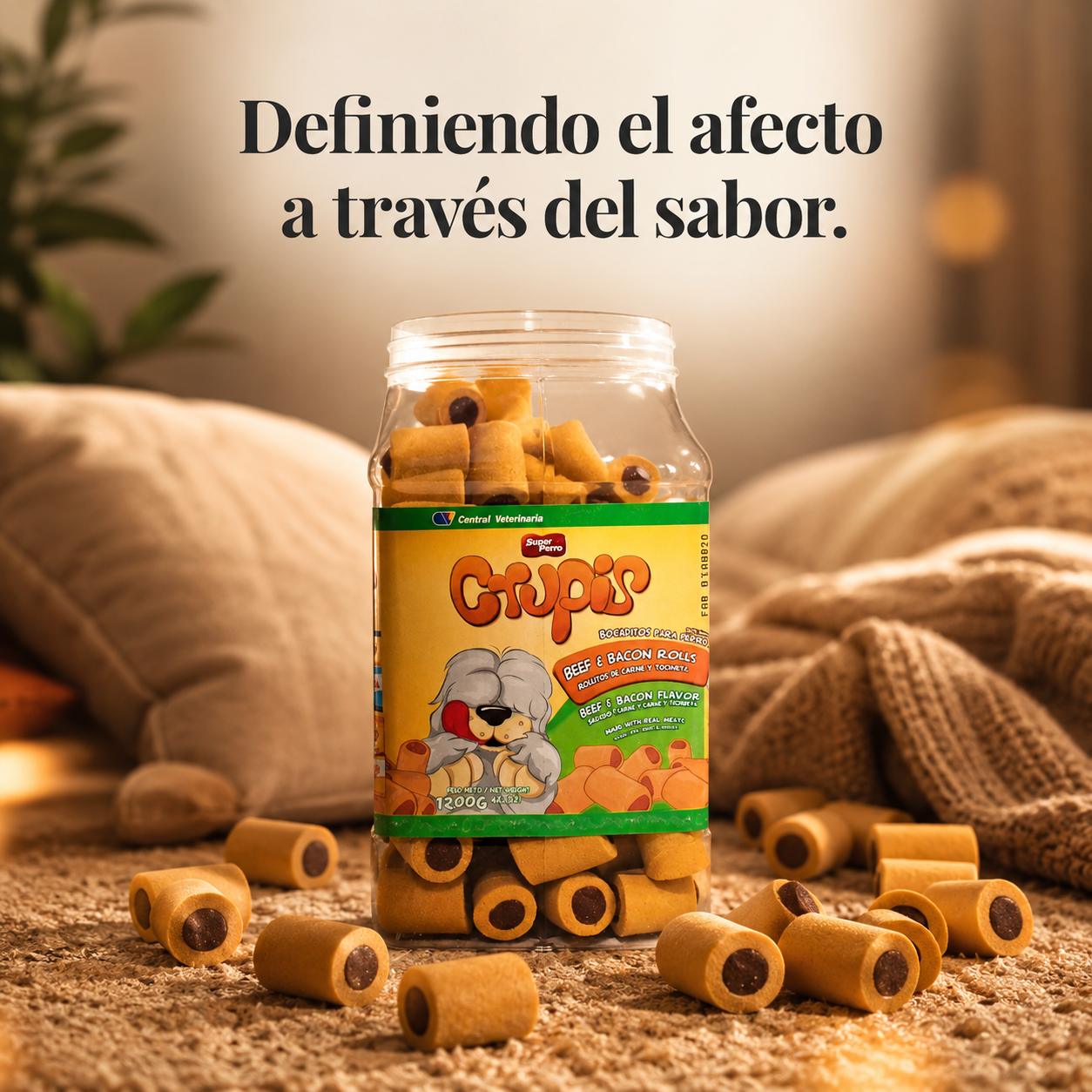 Snacks para Perro Crupis – Beef & Bacon Rolls (Rollitos), Cuidado Dental Diario y Meat Bones, Bocadillos en Múltiples Variedades