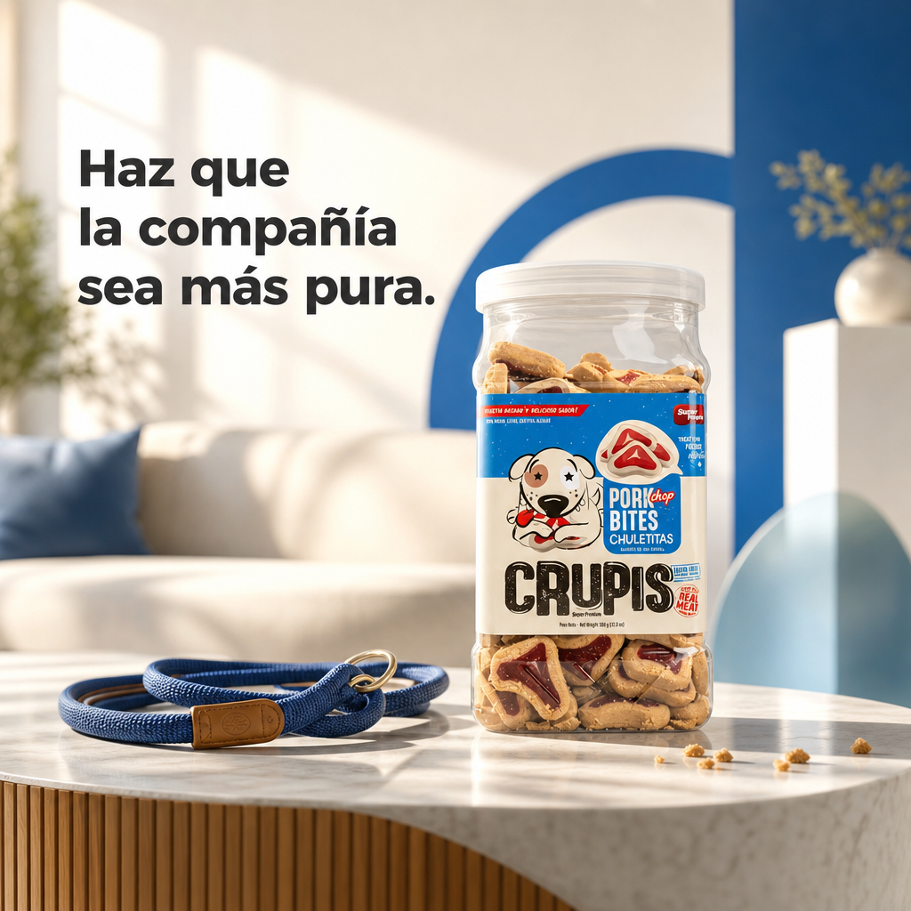 Bocadillos para Perro Crupis – Chuletitas y Tocinetas, Snacks Suaves y Deliciosos, Múltiples Sabores, Ideales para Entrenamiento y Premios