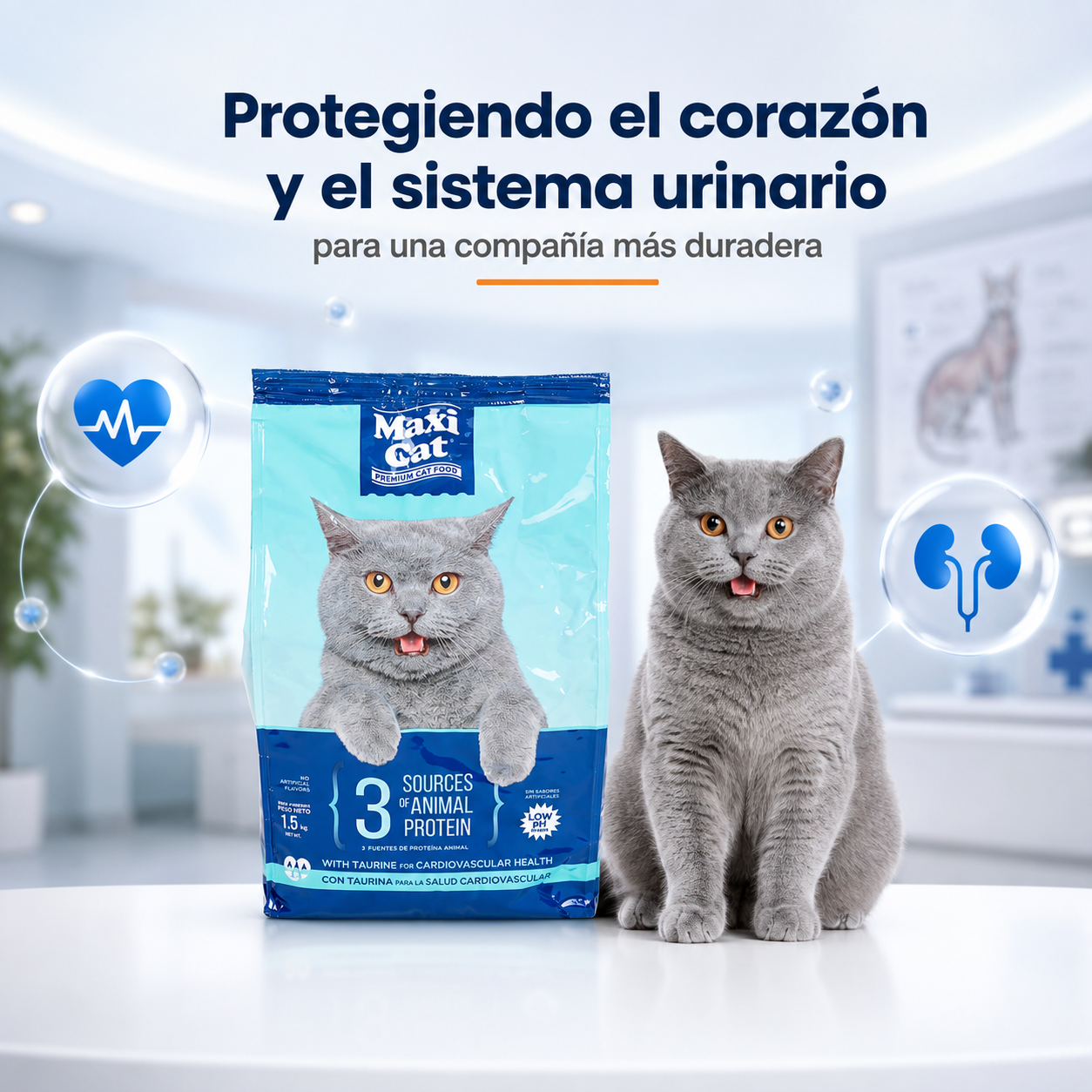 Maxi Cat Premium Alimento Balanceado para Gatos – Nutrición Completa y Equilibrada, Disponible en 500g y 1.5kg, para Gatos Adultos de Todas las Razas