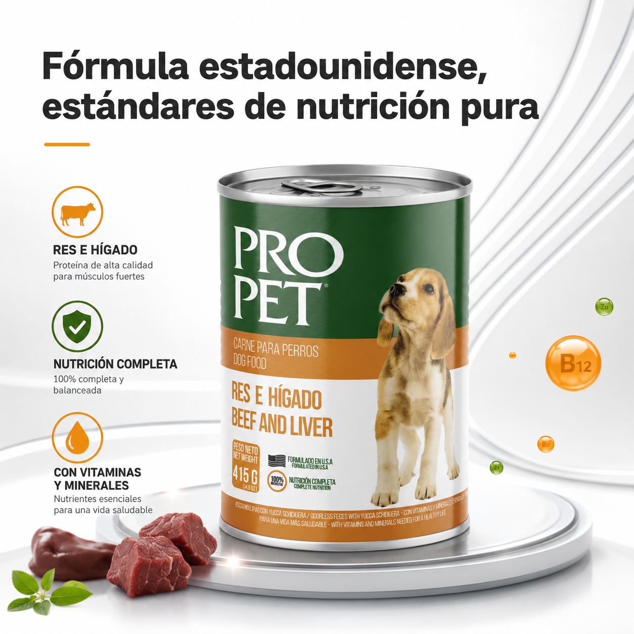 Pro Pet Carne Enlatada para Cachorros – Alimento Húmedo con Carne, Paté Suave, Nutrición Completa para el Crecimiento