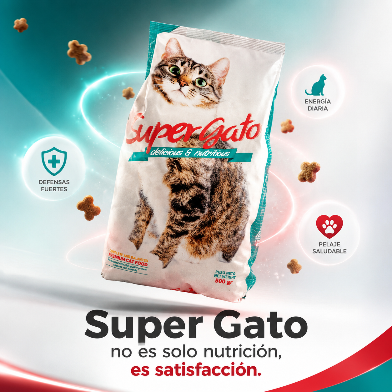 Super Gato Premium Alimento Balanceado para Gatos – Nutrición Completa y Equilibrada, Disponible en 500g y 1.5kg, para Gatos Adultos de Todas las Razas