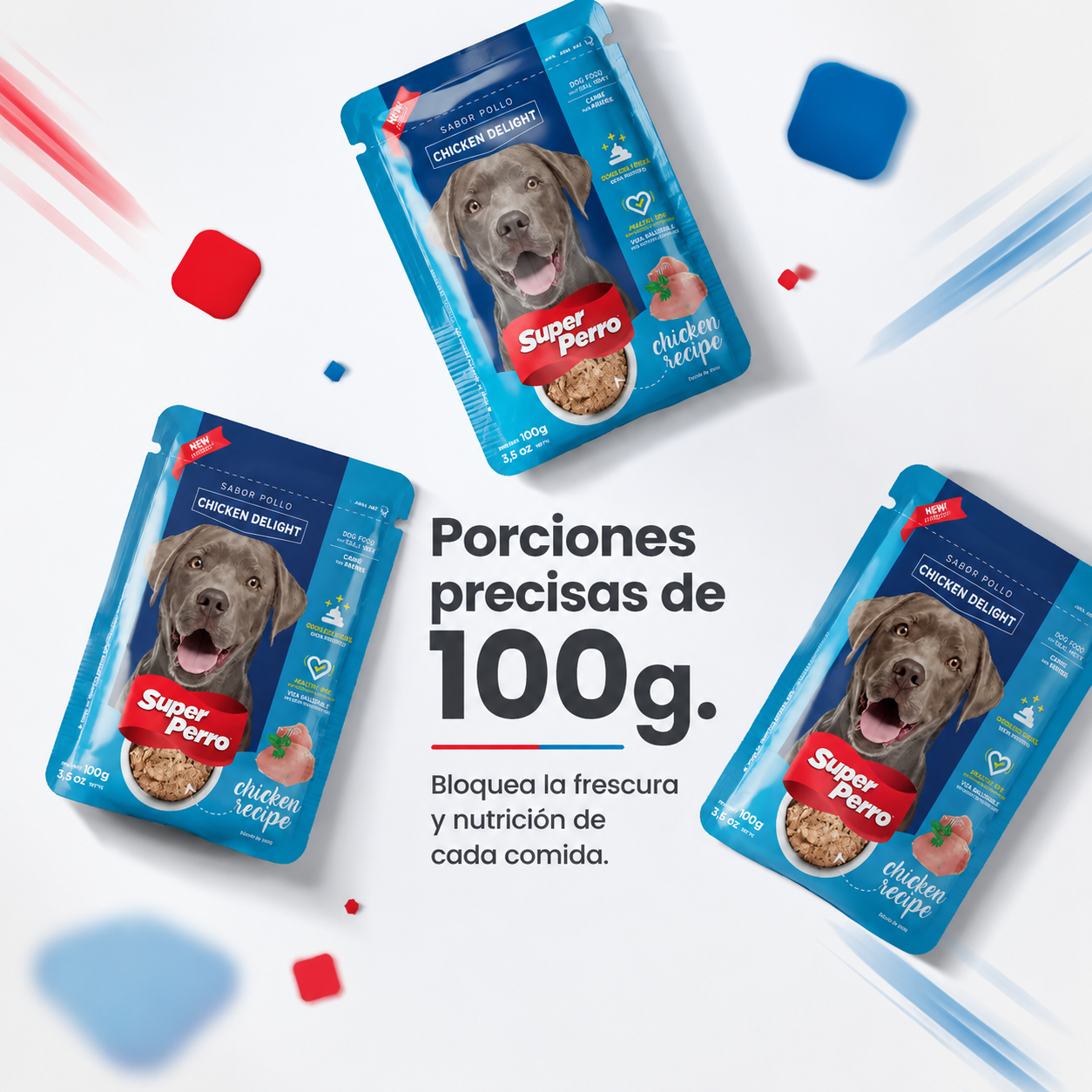 Super Perro Chicken Delight – Alimento Húmedo para Perros en Pouch, Sabor a Pollo, Trozos Tiernos en Salsa, Nutrición Completa
