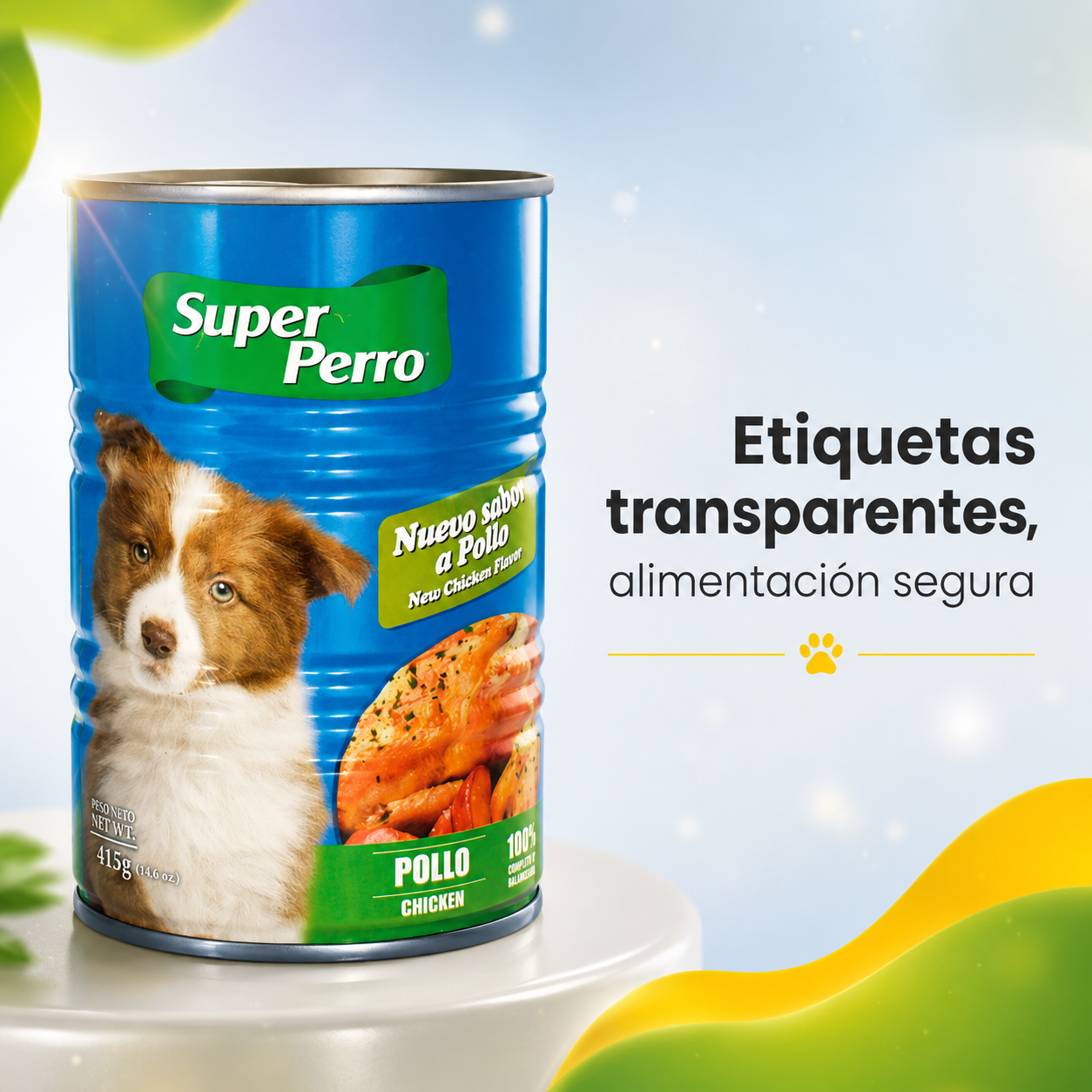 Super Perro Carne Enlatada Sabor Pollo – Alimento Húmedo para Perros Adultos, Trozos Tiernos en Salsa, Nutrición Completa y Balanceada