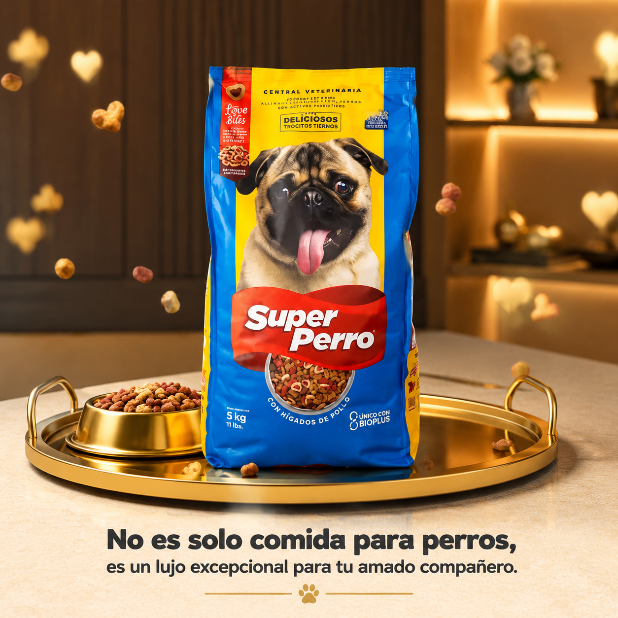 Super Perro Adulto Love Bites – Alimento Balanceado para Perros Adultos con Trocitos Tiernos, Sabor Irresistible, Nutrición Completa sin Granos