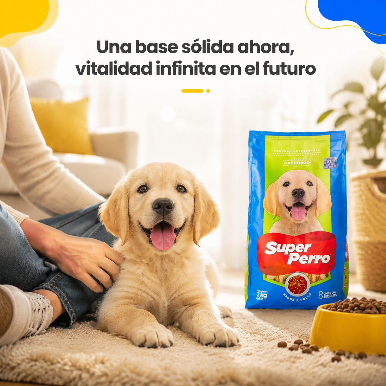 Super Perro Alimento Balanceado para Cachorros – Sabor Pollo, Nutrición Completa para Crecimiento Saludable, Receta Sin Granos, Para Razas Pequeñas y Medianas