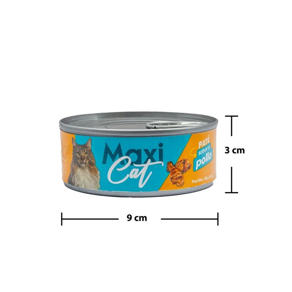 Paté Maxi Cat Sabor Pollo – Alimento Húmedo para Gatos, Textura Suave y Cremosa, Comida Completa y Balanceada para Gatos Adultos
