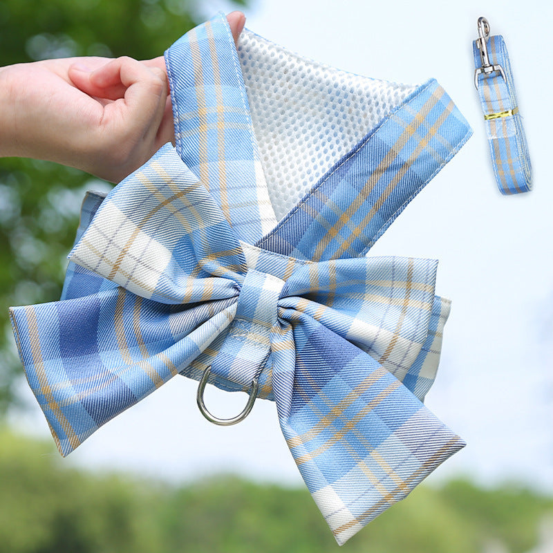 Arnés con Falda Estilo JK para Perros y Gatos – Correa Incluida, Tela de Poliéster, Múltiples Colores y Tallas, Ideal para Paseos Diarios, Venta al por Mayor