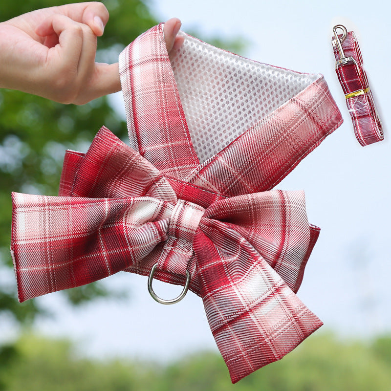 Arnés con Falda Estilo JK para Perros y Gatos – Correa Incluida, Tela de Poliéster, Múltiples Colores y Tallas, Ideal para Paseos Diarios, Venta al por Mayor