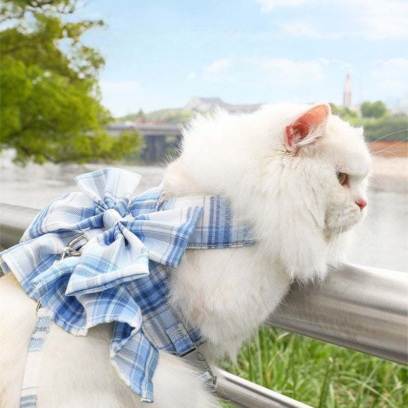 Arnés con Falda Estilo JK para Perros y Gatos – Correa Incluida, Tela de Poliéster, Múltiples Colores y Tallas, Ideal para Paseos Diarios, Venta al por Mayor