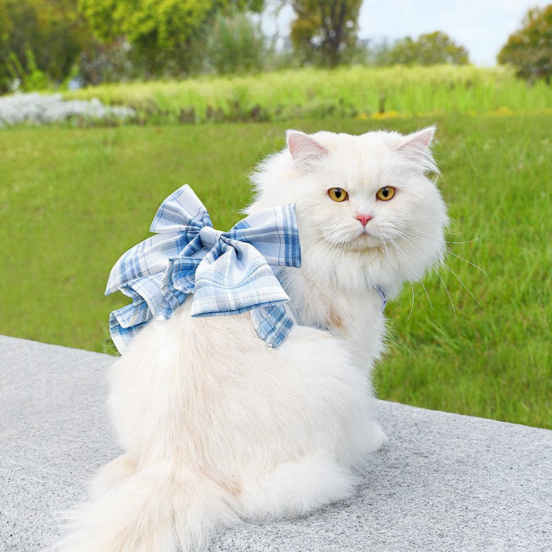 Arnés con Falda Estilo JK para Perros y Gatos – Correa Incluida, Tela de Poliéster, Múltiples Colores y Tallas, Ideal para Paseos Diarios, Venta al por Mayor
