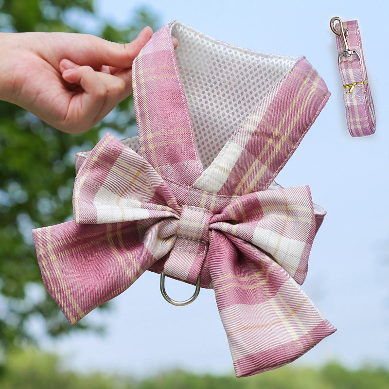 Arnés con Falda Estilo JK para Perros y Gatos – Correa Incluida, Tela de Poliéster, Múltiples Colores y Tallas, Ideal para Paseos Diarios, Venta al por Mayor