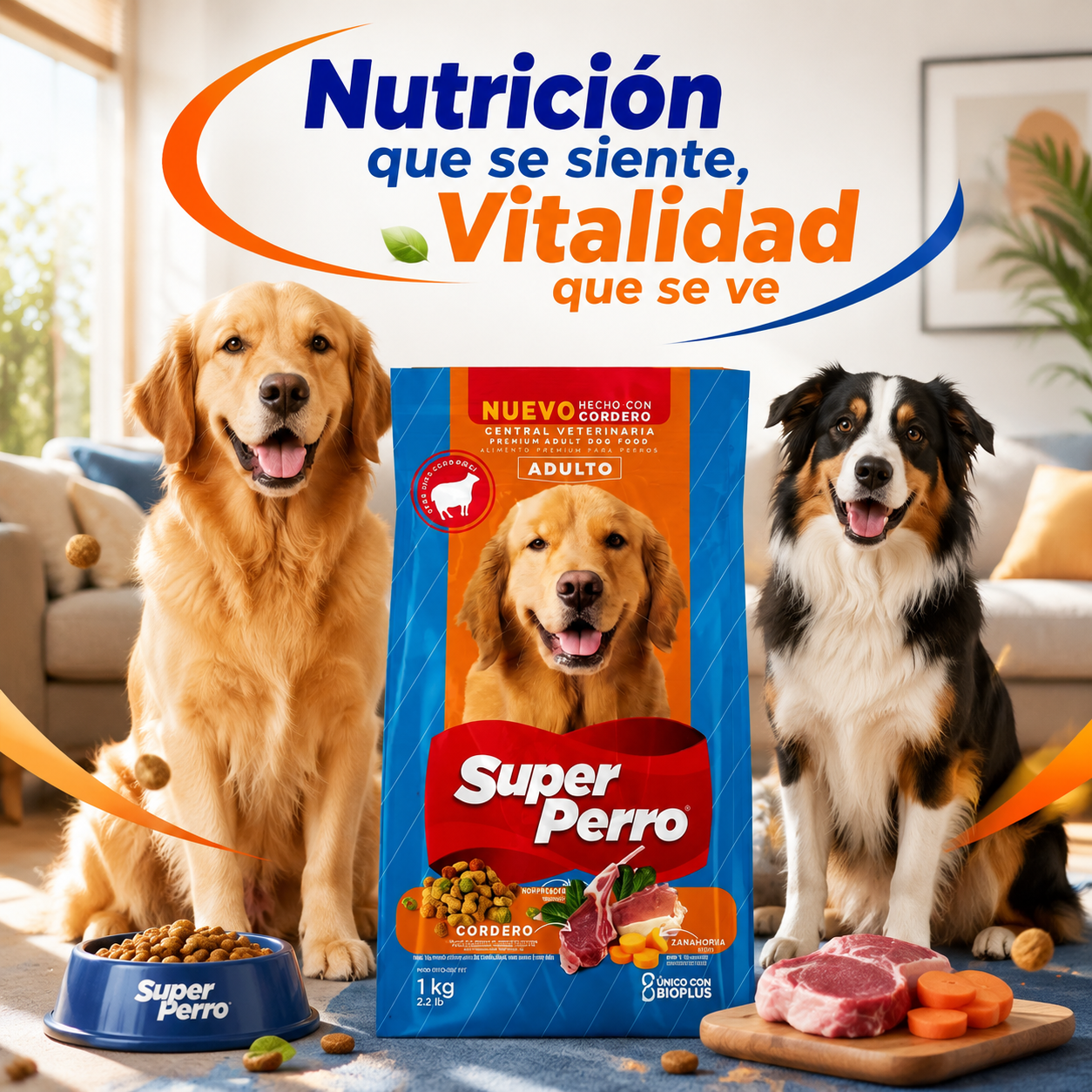 Super Perro Alimento Balanceado para Perros Adultos – Cordero, Proteína de Alta Calidad, Receta Sin Granos, Nutrición Completa para Todas las Razas