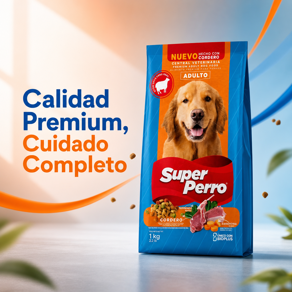 Super Perro Alimento Balanceado para Perros Adultos – Cordero, Proteína de Alta Calidad, Receta Sin Granos, Nutrición Completa para Todas las Razas