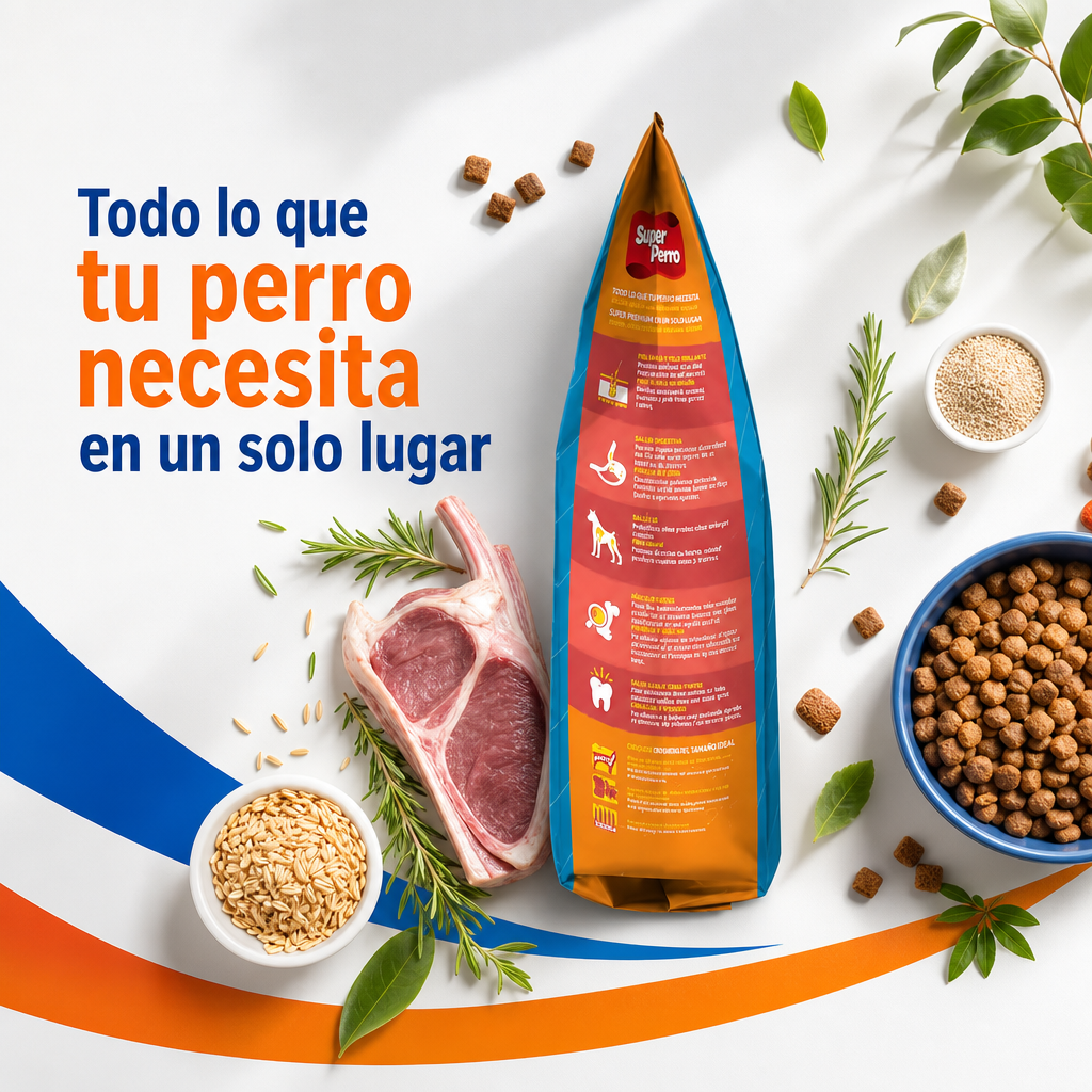 Super Perro Alimento Balanceado para Perros Adultos – Cordero, Proteína de Alta Calidad, Receta Sin Granos, Nutrición Completa para Todas las Razas