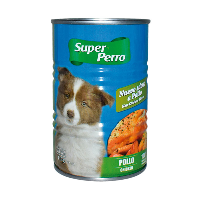 Super Perro Carne Enlatada Sabor Pollo – Alimento Húmedo para Perros Adultos, Trozos Tiernos en Salsa, Nutrición Completa y Balanceada