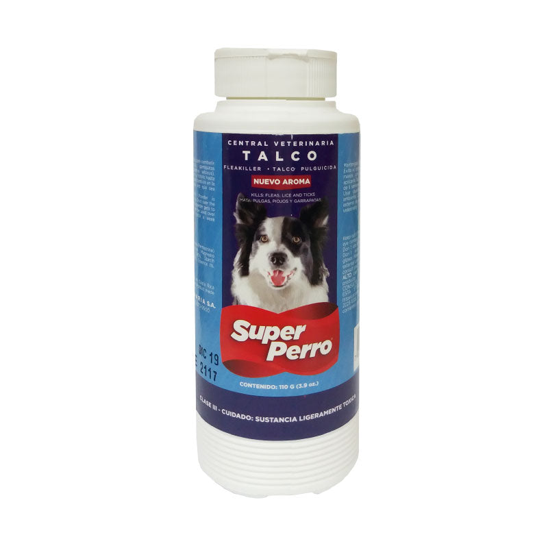 Talco Antipulgas Super Perro – Talco Pulguicida para Perros y Gatos, Elimina Pulgas y Garrapatas, Previene Reinfestaciones, Aroma Fresco