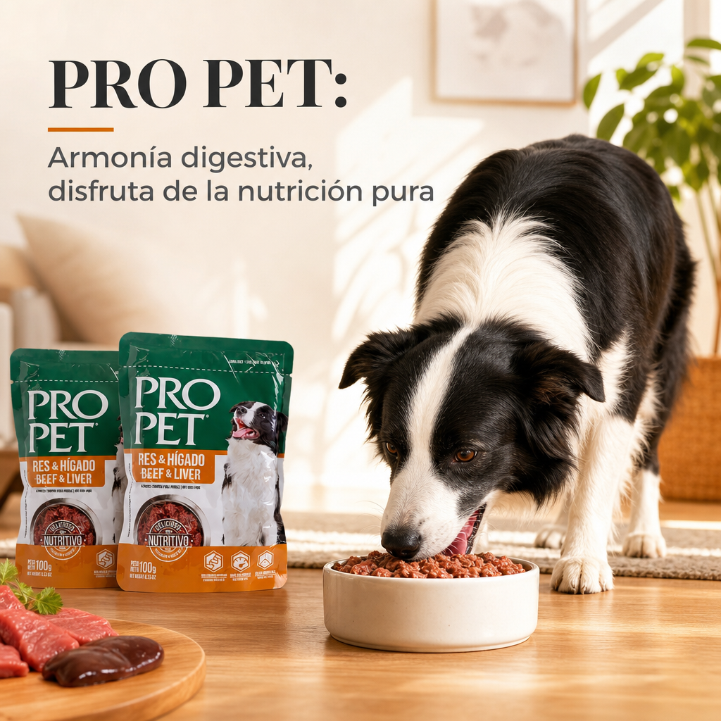 Pro Pet Alimento Húmedo para Perros – Bolsa de 100g de Res e Hígado, Receta Premium Sin Granos, Completa y Balanceada para Perros Adultos, Alto Contenido de Proteína