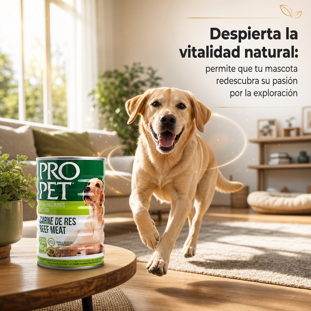 Pro Pet Alimento Húmedo para Perros – Lata de Carne de Res, Comida Premium con Proteína Real, Sabor Irresistible
