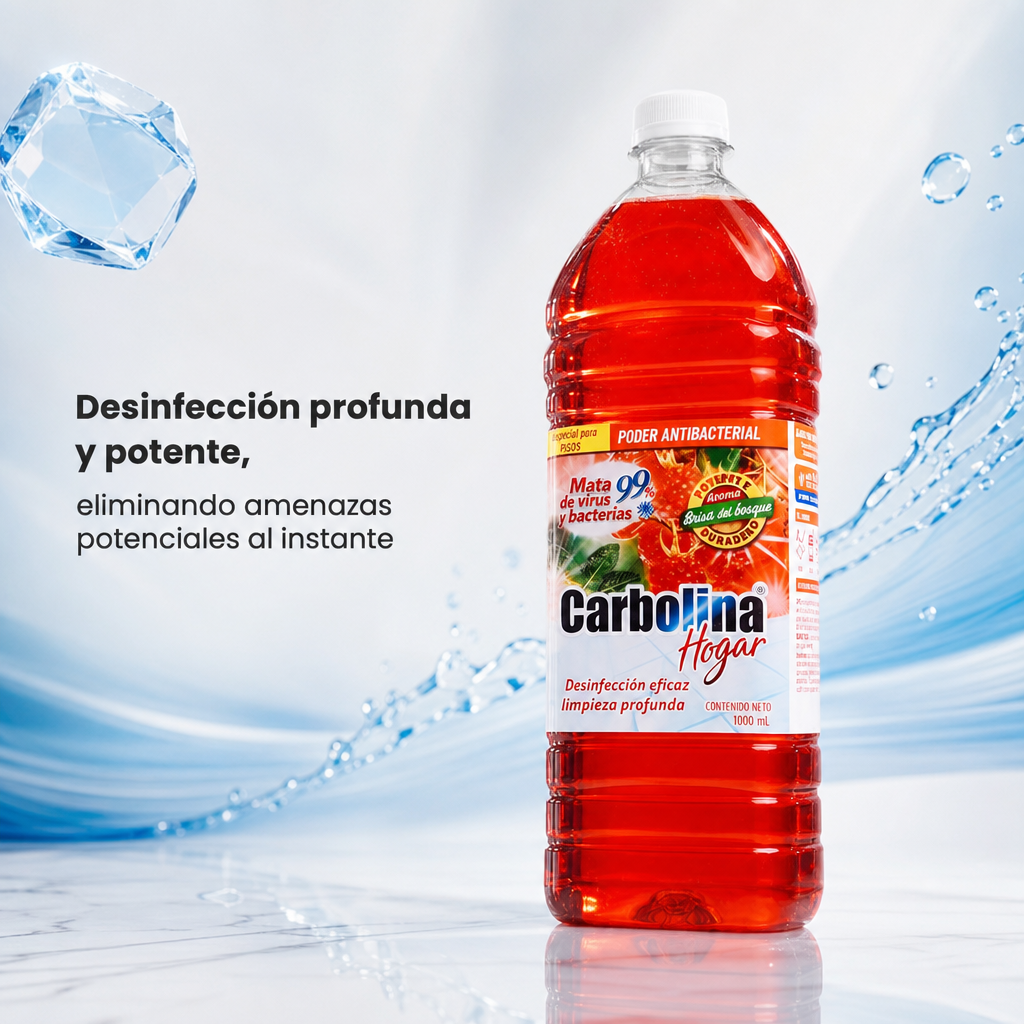 Desinfectante para el Hogar Carbolina Hogar – 1L Brisa del Bosque (También disponible en Cítricos y Lavanda) | Aroma Fresco, Elimina Bacterias, Multisuperficie