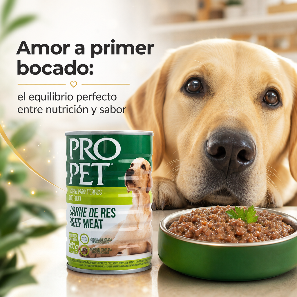 Pro Pet Alimento Húmedo para Perros – Lata de Carne de Res, Comida Premium con Proteína Real, Sabor Irresistible